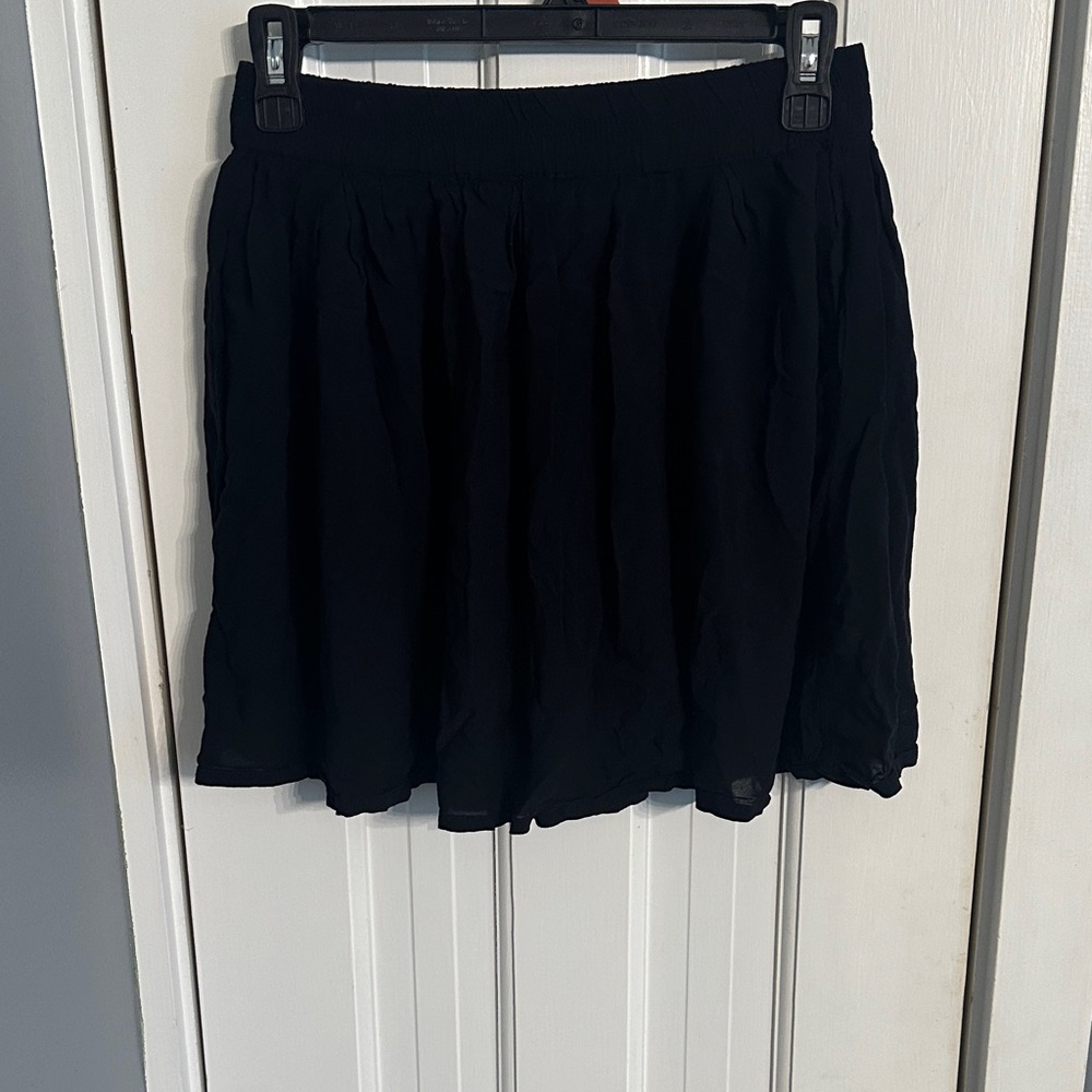 Lorimer NYC Black Pleated Skater Skirt
